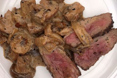 Venison Backstrap with Cognac Mushroom Sauce