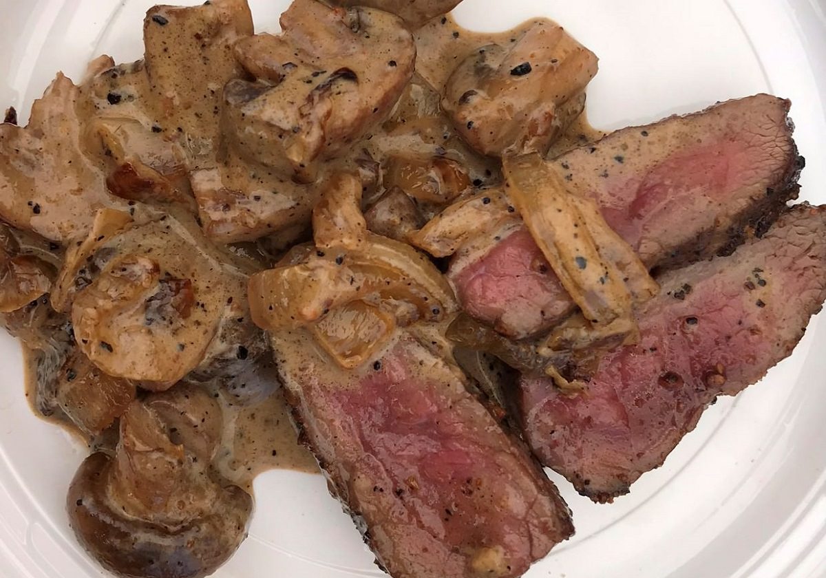 Venison Backstrap with Cognac Mushroom Sauce