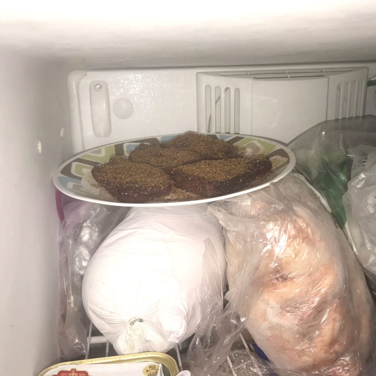 Place the seasoned medallions in the freezer for 15 minutes, especially if the medallions are cut thinner than 1”