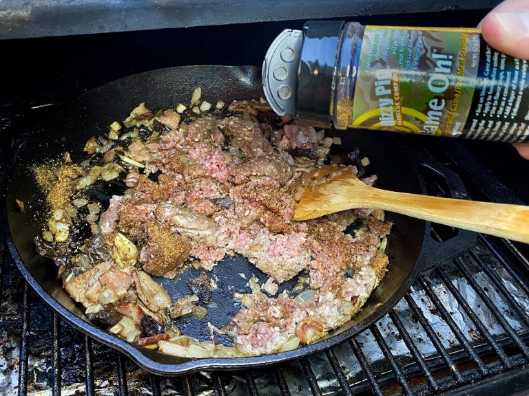 Ground venison with Dizzy Pig â€œGame Onâ€ seasoning
