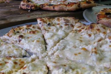 Pizza with Chris's white sauce