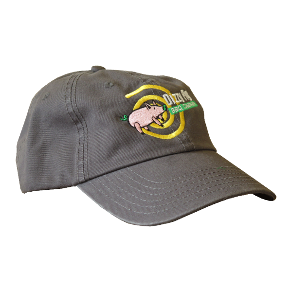 Hat embroidered with Dizzy Pig logo, charcoal color
