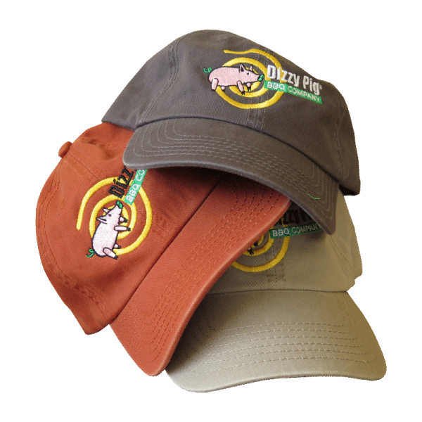 Hat embroidered with Dizzy Pig logo