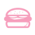 Burger icon in pink