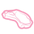 Pork chop icon in pink