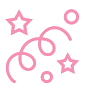 Stars and streamers icon