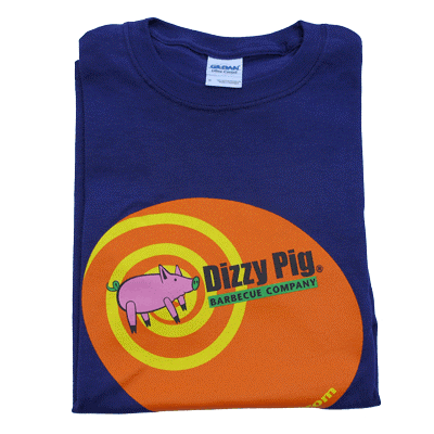 Dizzy Pig tee shirt, royal blue color
