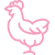 Pink chicken icon